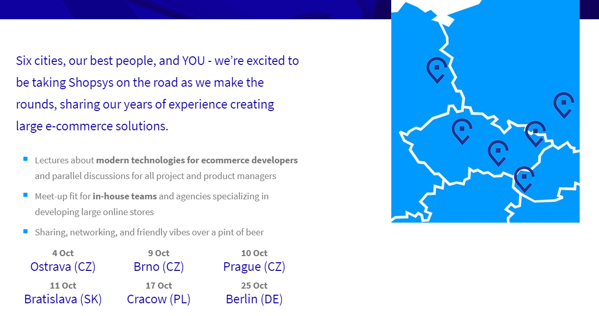 Shopsys Roadshow 2018 Schedule