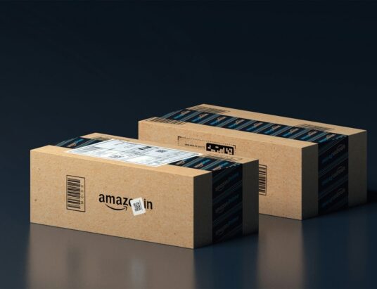 Photo showing packages from Amazon which tops 2025 list of most valuable retail brands