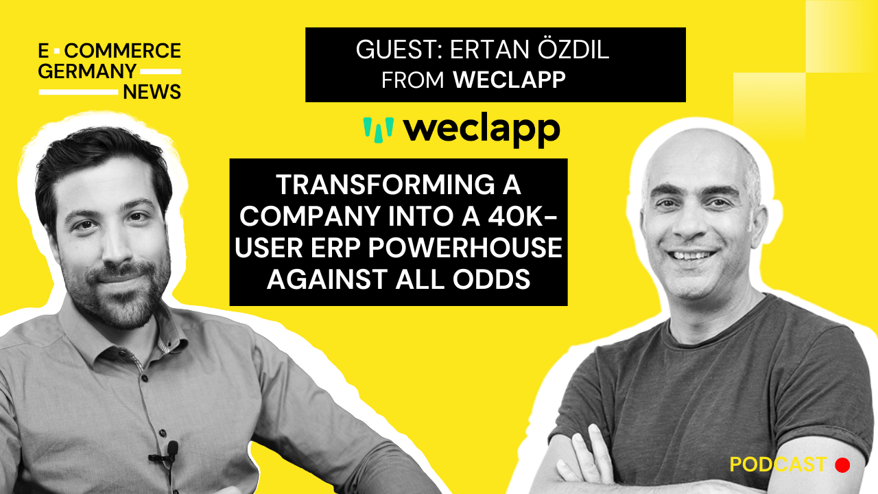 Picture showing the founder of weclapp and the host of EGN podcast about e-commerce