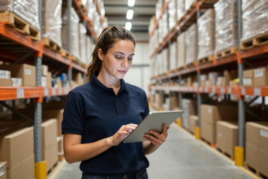 A picture showing woman in the warehouse, header for the scaling e-commerce operations piece