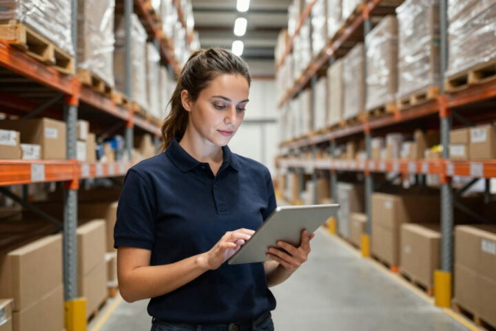 A picture showing woman in the warehouse, header for the scaling e-commerce operations piece